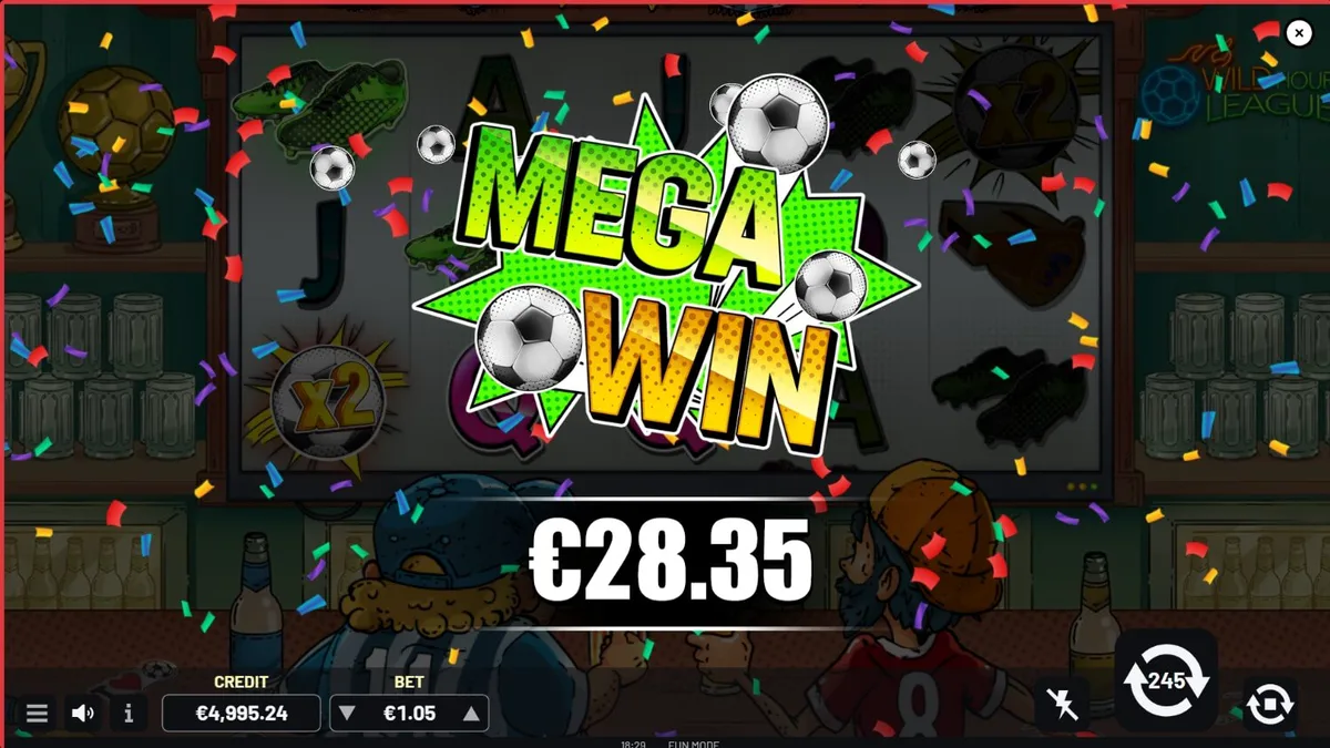 Tampilan layar permainan slot Wild Hour League pada perangkat seluler